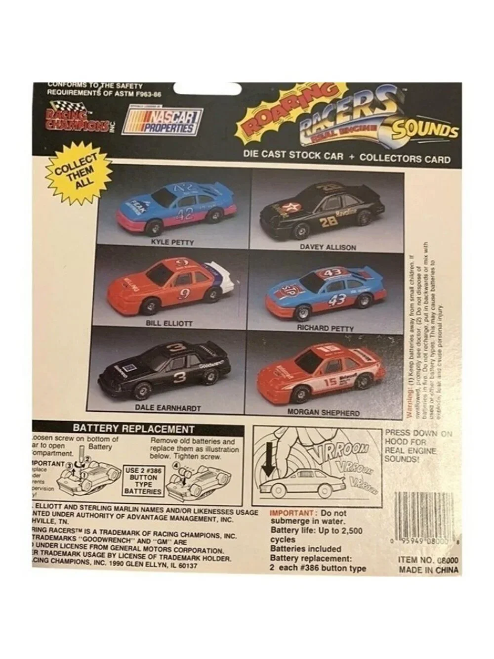 Vintage Racing Champions Die Cast Bill Elliott Melling #9 Roaring Racers Car 199